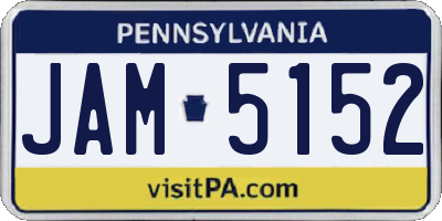 PA license plate JAM5152