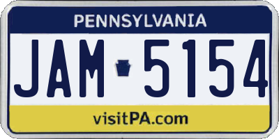 PA license plate JAM5154