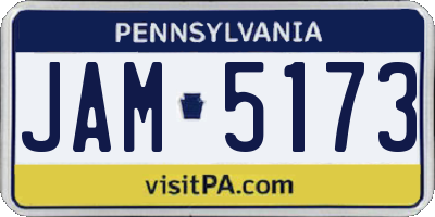 PA license plate JAM5173