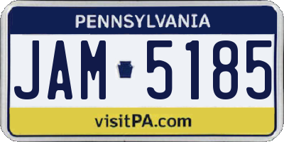 PA license plate JAM5185