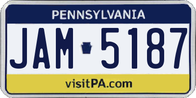 PA license plate JAM5187