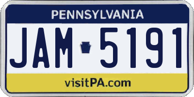 PA license plate JAM5191