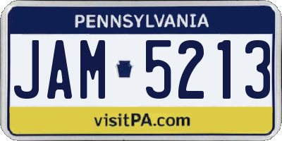PA license plate JAM5213