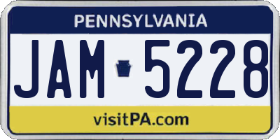 PA license plate JAM5228