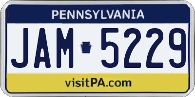 PA license plate JAM5229