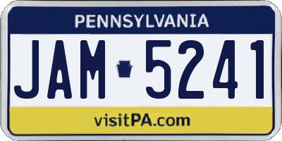 PA license plate JAM5241