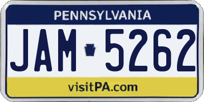 PA license plate JAM5262