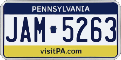 PA license plate JAM5263