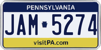 PA license plate JAM5274
