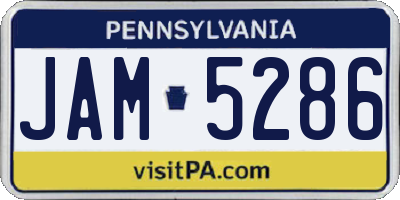 PA license plate JAM5286