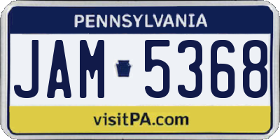 PA license plate JAM5368