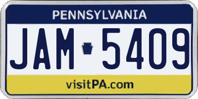 PA license plate JAM5409