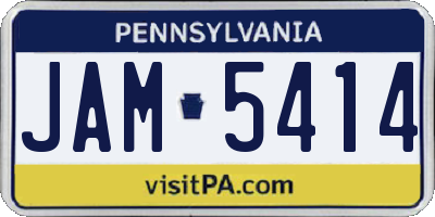PA license plate JAM5414