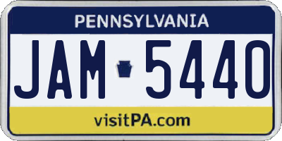 PA license plate JAM5440
