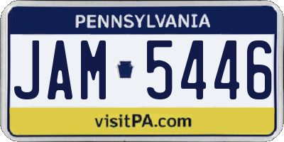 PA license plate JAM5446
