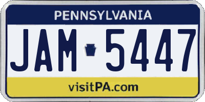 PA license plate JAM5447