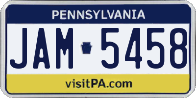 PA license plate JAM5458