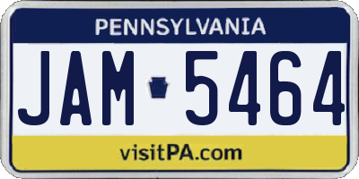 PA license plate JAM5464