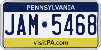 PA license plate JAM5468