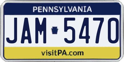PA license plate JAM5470