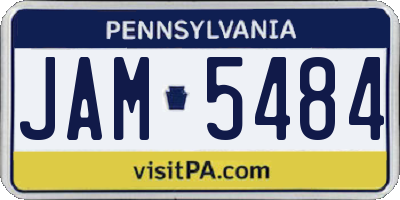 PA license plate JAM5484
