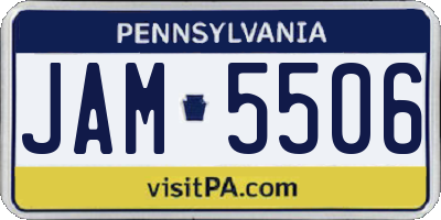 PA license plate JAM5506