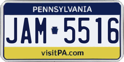 PA license plate JAM5516