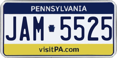 PA license plate JAM5525