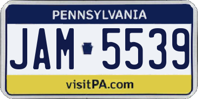 PA license plate JAM5539
