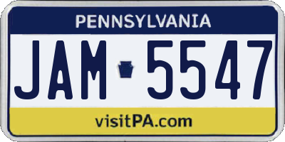 PA license plate JAM5547