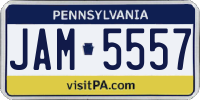 PA license plate JAM5557