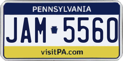 PA license plate JAM5560