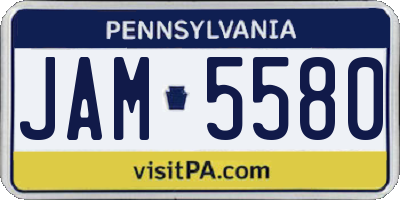 PA license plate JAM5580