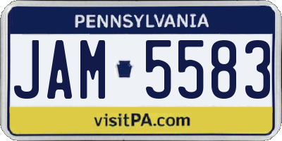 PA license plate JAM5583