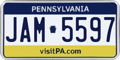 PA license plate JAM5597