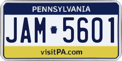 PA license plate JAM5601