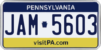 PA license plate JAM5603