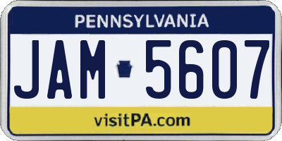 PA license plate JAM5607