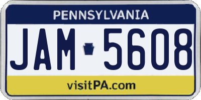 PA license plate JAM5608