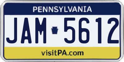 PA license plate JAM5612