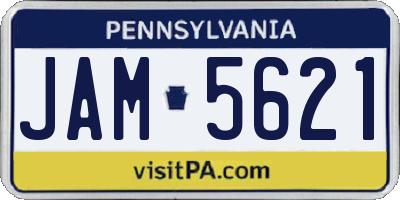 PA license plate JAM5621