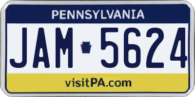 PA license plate JAM5624