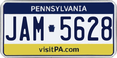 PA license plate JAM5628