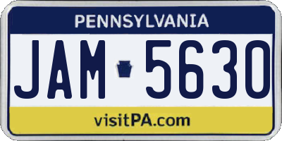 PA license plate JAM5630