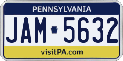 PA license plate JAM5632