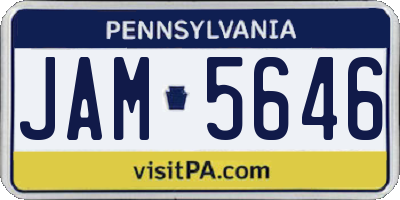 PA license plate JAM5646