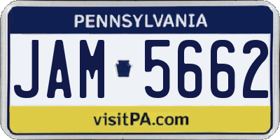 PA license plate JAM5662