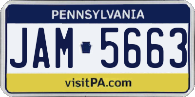 PA license plate JAM5663