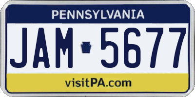 PA license plate JAM5677
