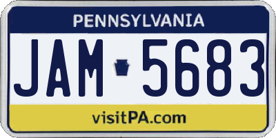 PA license plate JAM5683
